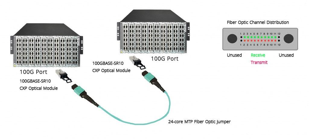 Interconnection between CXP CFP optical modules